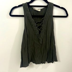 Olive green tank, size small.